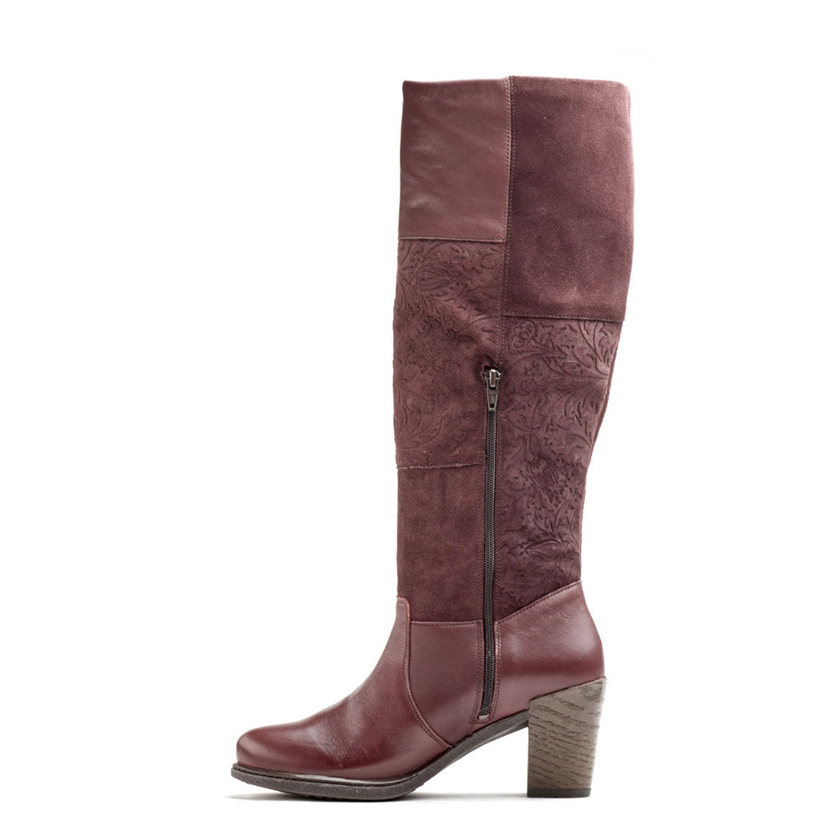 Geneva High Riding Leather & Suede Boot