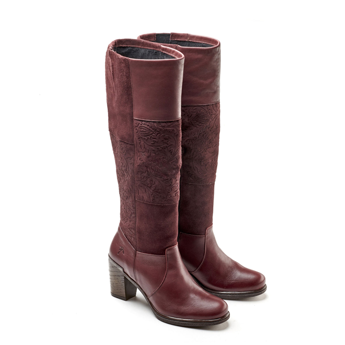 Geneva High Riding Leather & Suede Boot