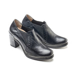 Gina Mid-Heel Leather Pump