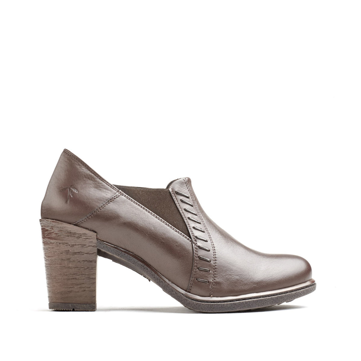 Gina Mid-Heel Leather Pump