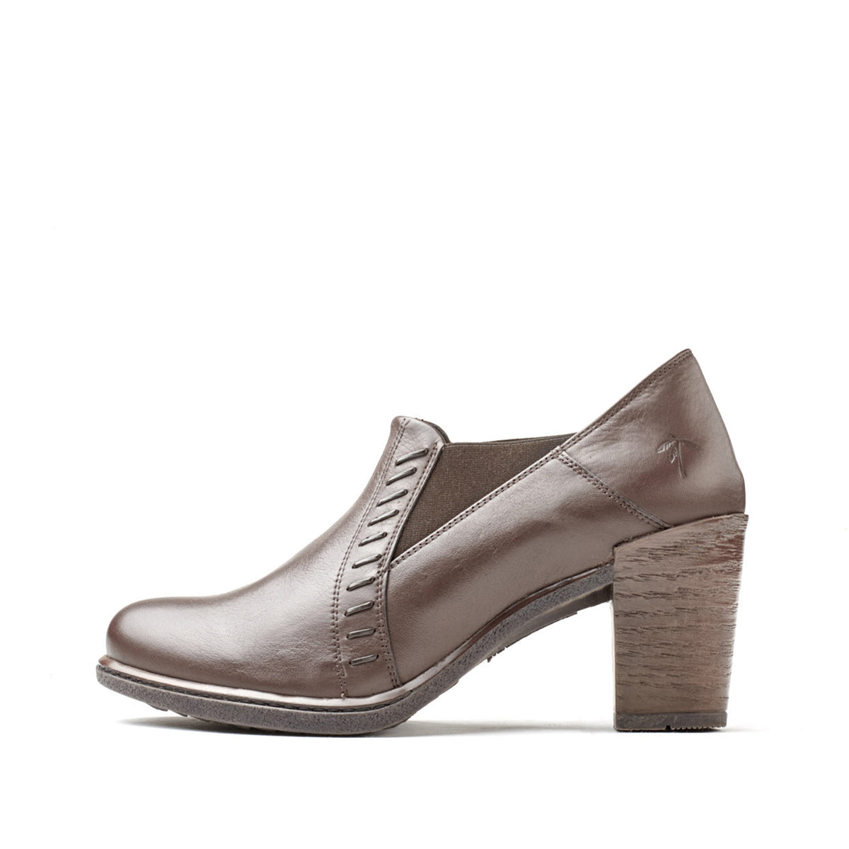 Gina Mid-Heel Leather Pump
