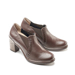 Gina Mid-Heel Leather Pump