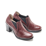 Gina Mid-Heel Leather Pump