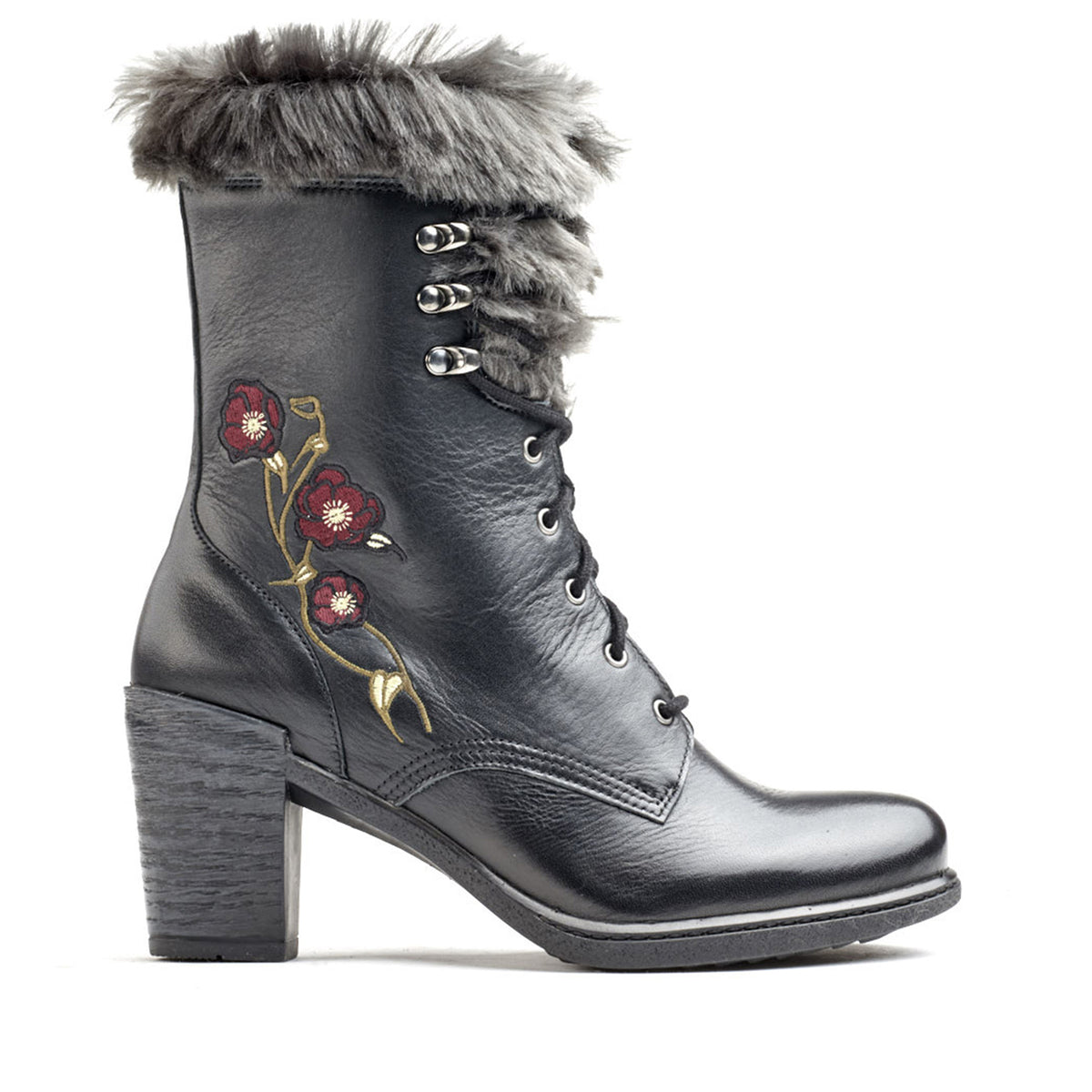 Goldie Leather Mid-Heel Boot