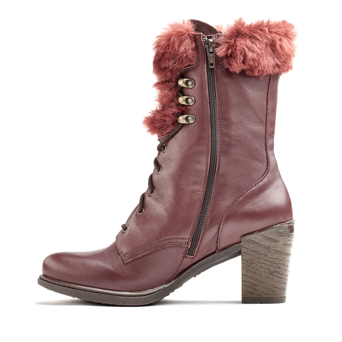 Goldie Leather Mid-Heel Boot