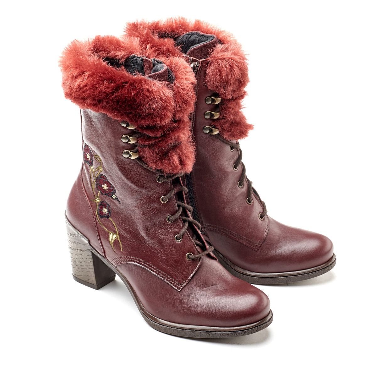 Goldie Leather Mid-Heel Boot