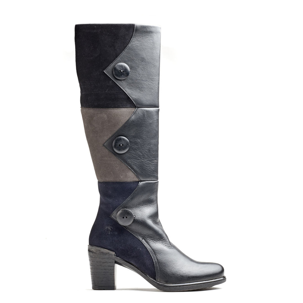 Gwyneth High Riding Leather & Suede Boot