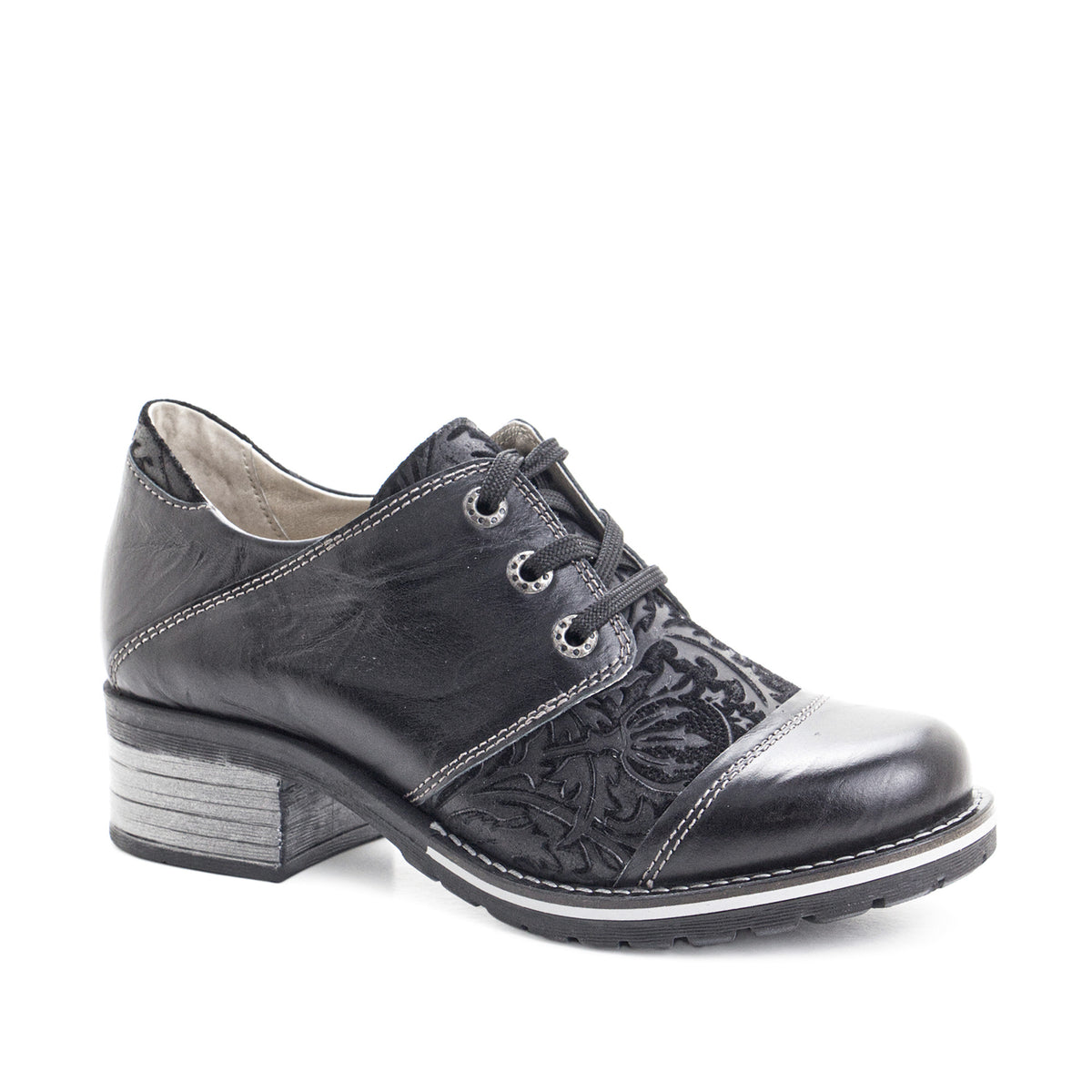 Kalista Leather & Printed Suede Lace-Up Shoes