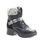 Kameryn Scrunched Leather & Faux Fur Boot