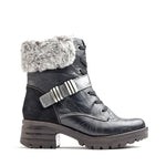Kameryn Scrunched Leather & Faux Fur Boot