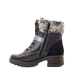 Kameryn Scrunched Leather & Faux Fur Boot