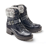 Kameryn Scrunched Leather & Faux Fur Boot