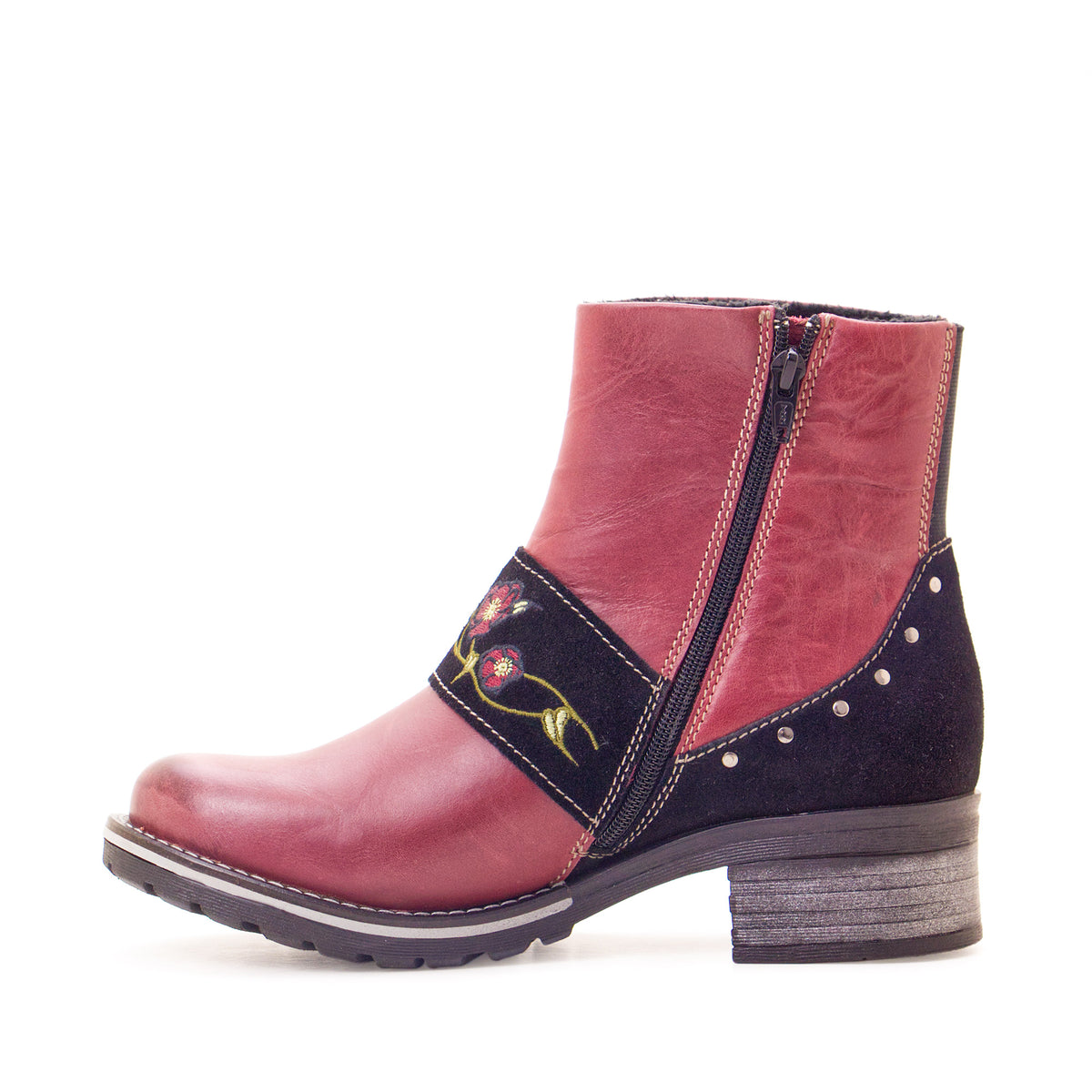 Kamilah Scrunched Leather & Suede Boot