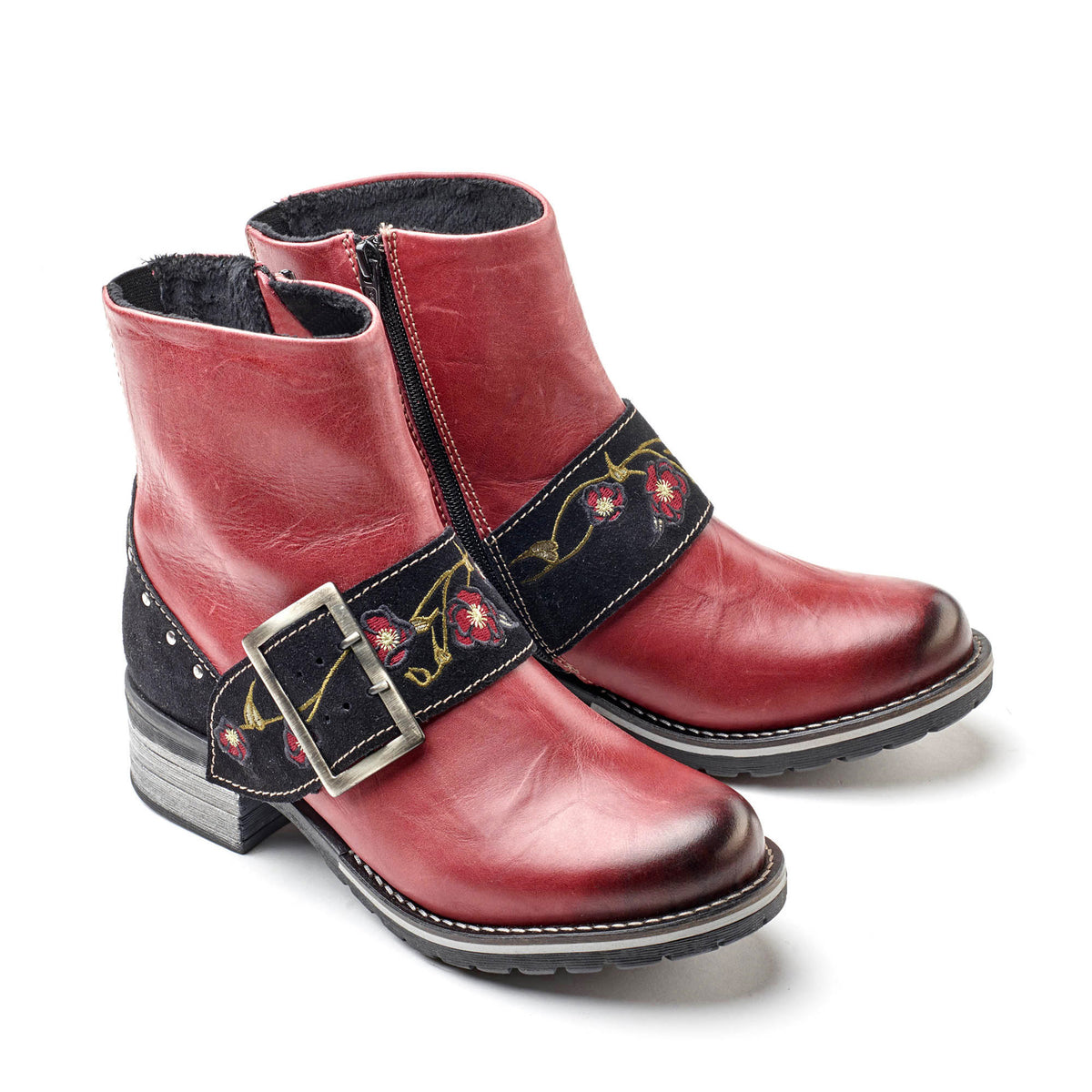 Kamilah Scrunched Leather & Suede Boot