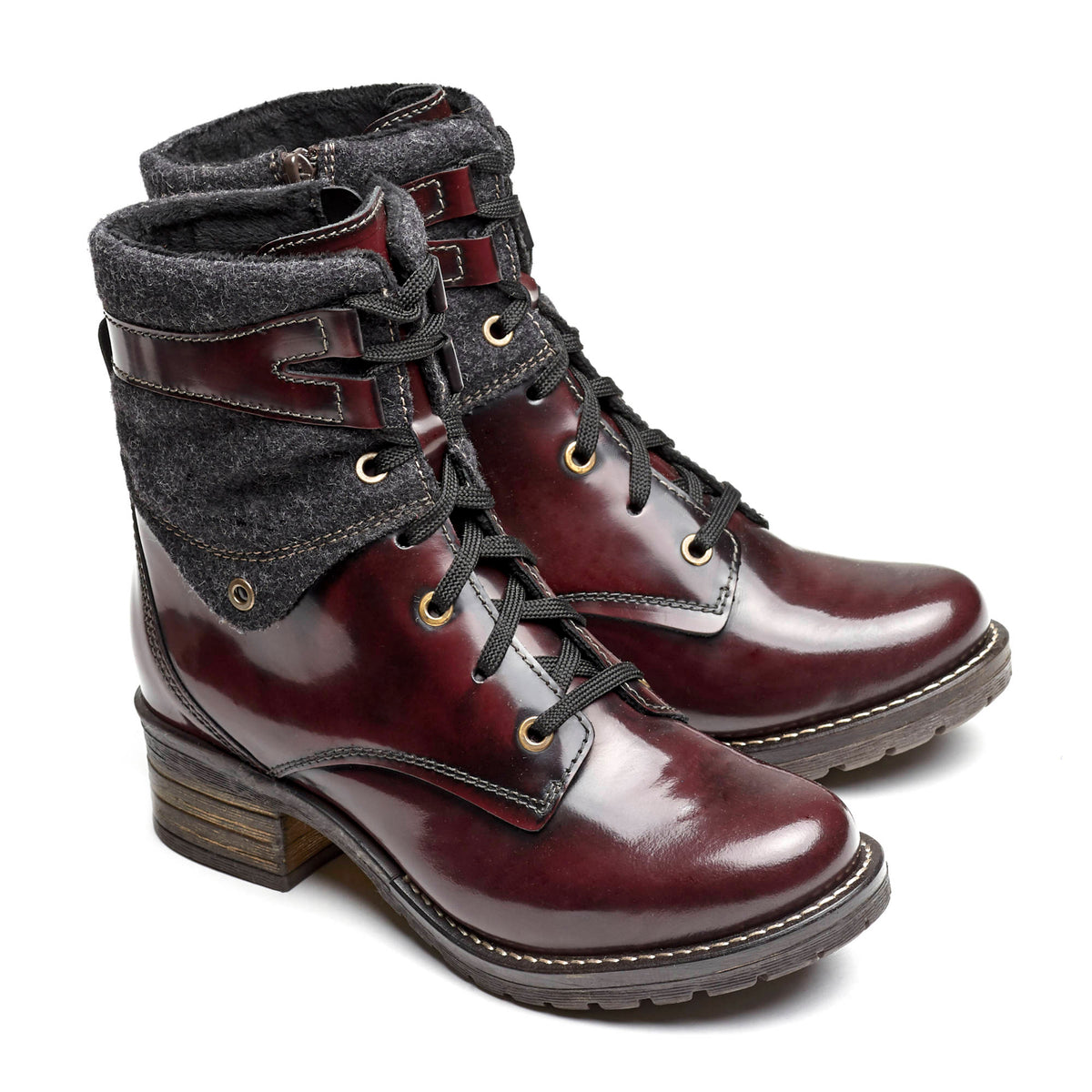 Kara Leather & Burel Wool Boot