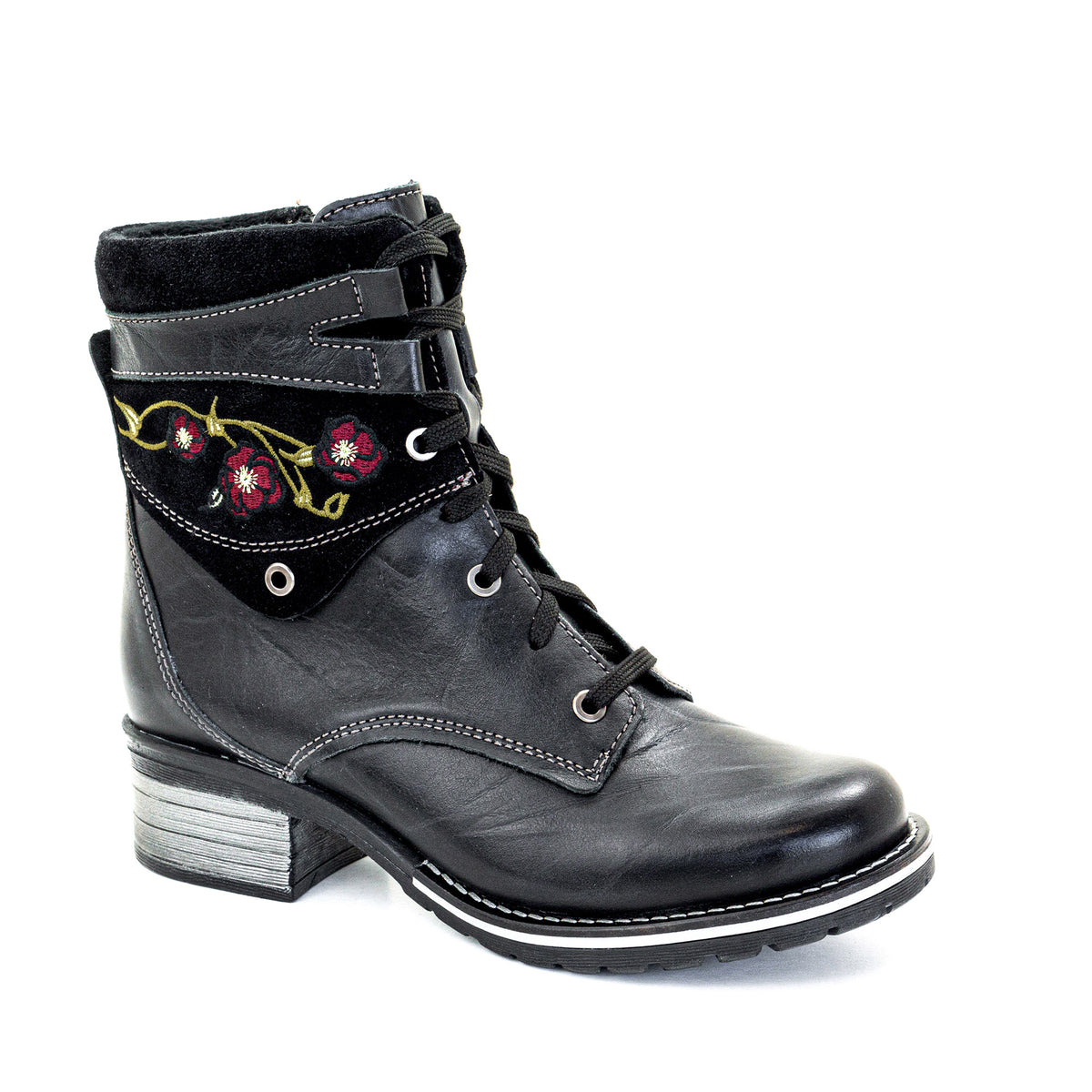 Kara Leather & Embroidery Suede Boot
