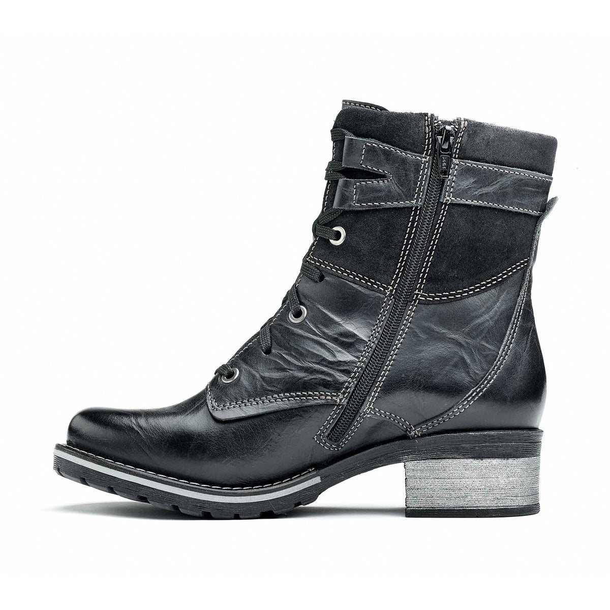 Kara Leather & Embroidery Suede Boot