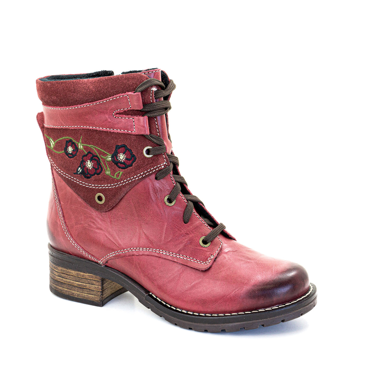 Kara Leather & Embroidery Suede Boot