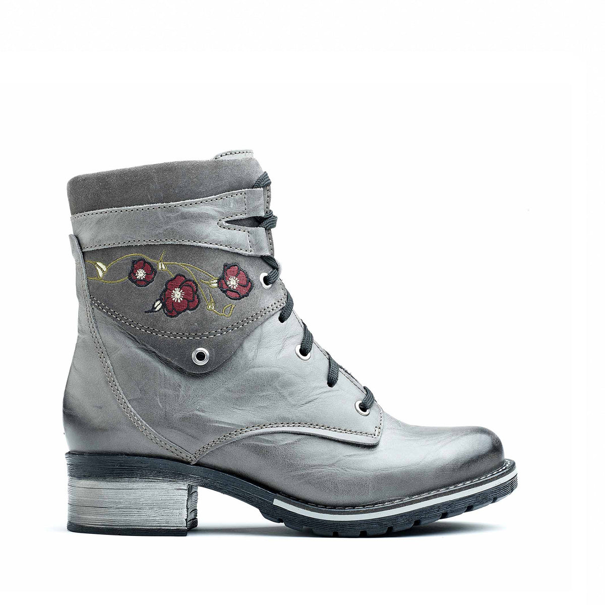 Kara Leather & Embroidery Suede Boot