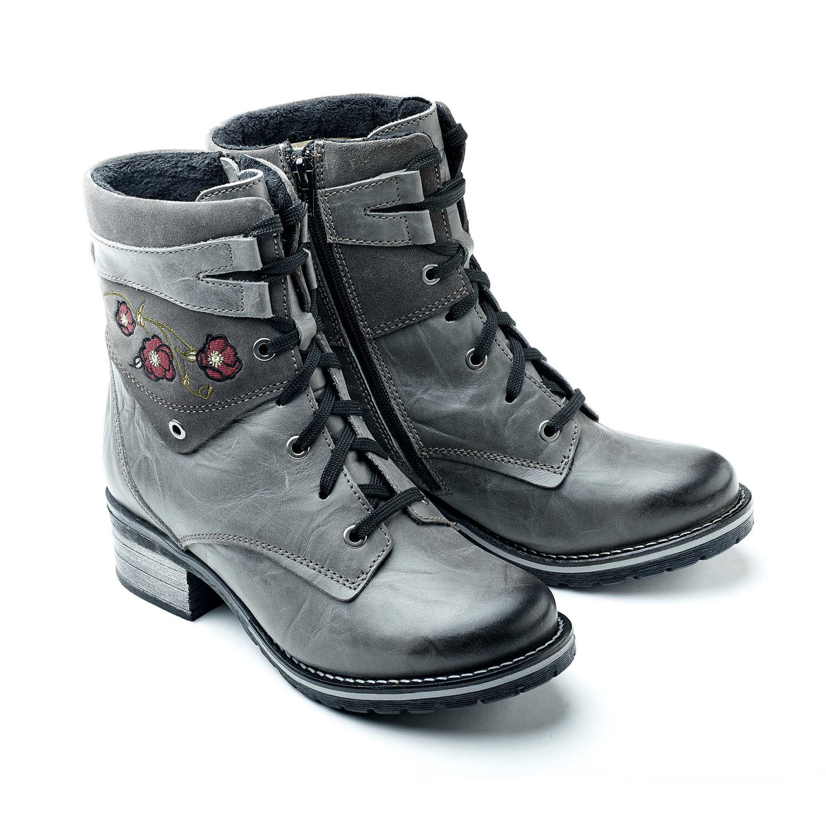 Kara Leather & Embroidery Suede Boot