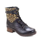 Kara Scrunched Leather & Leopard Boot