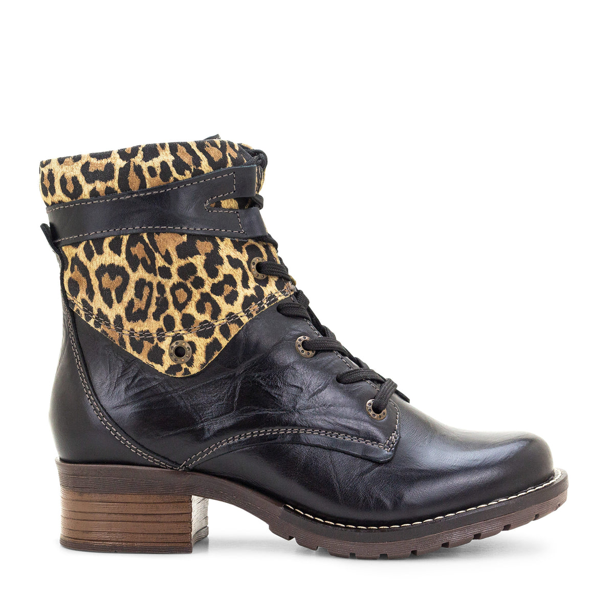 Kara Scrunched Leather & Leopard Boot