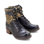 Kara Scrunched Leather & Leopard Boot