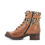 Kara Scrunched Leather & Leopard Boot