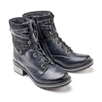 Kara Scrunched Leather & Printed Suede Boot