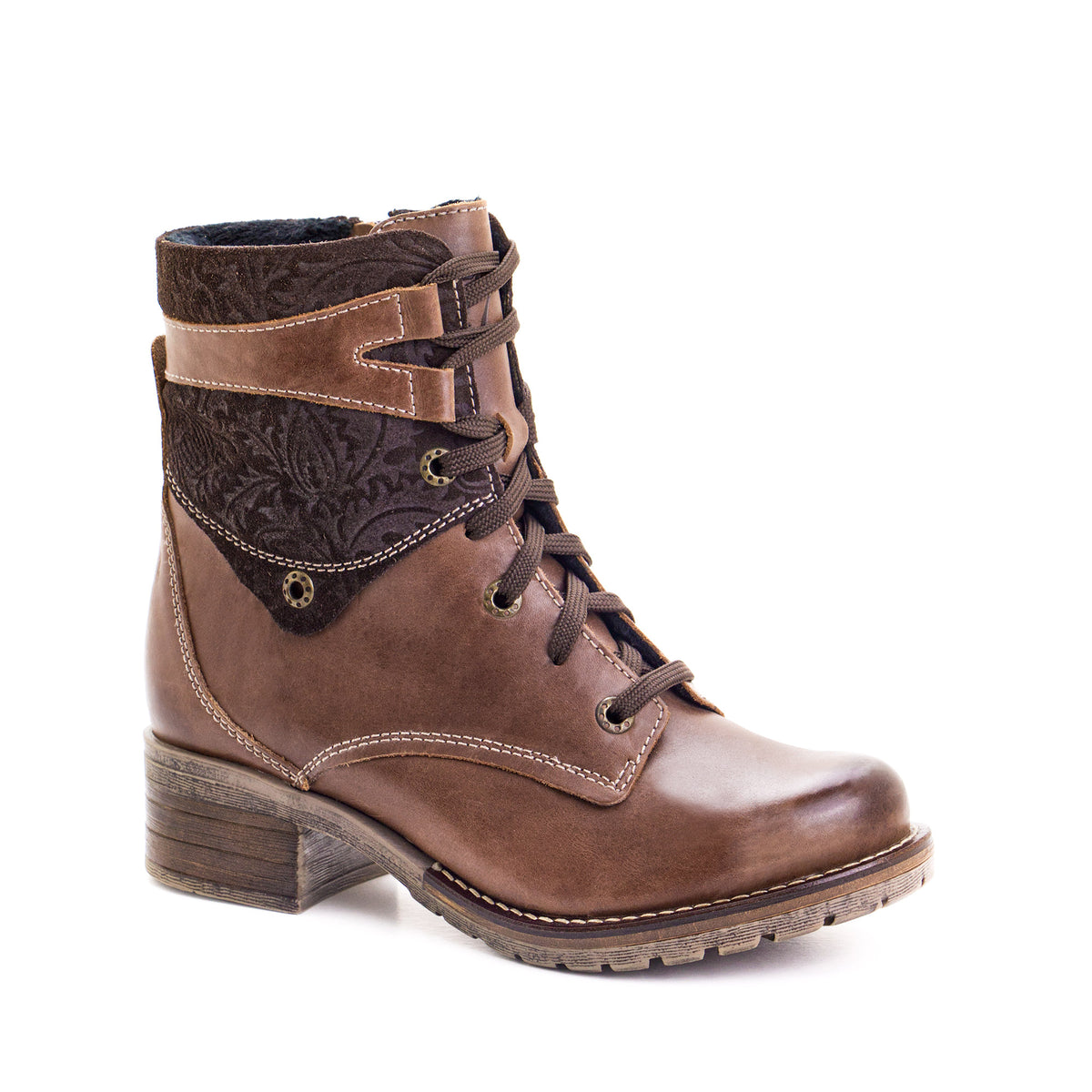 Kara Scrunched Leather & Printed Suede Boot