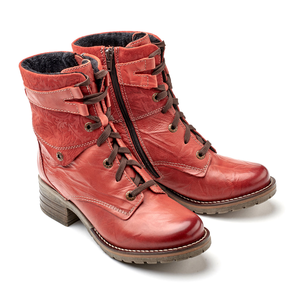 Kara Scrunched Leather & Printed Suede Boot