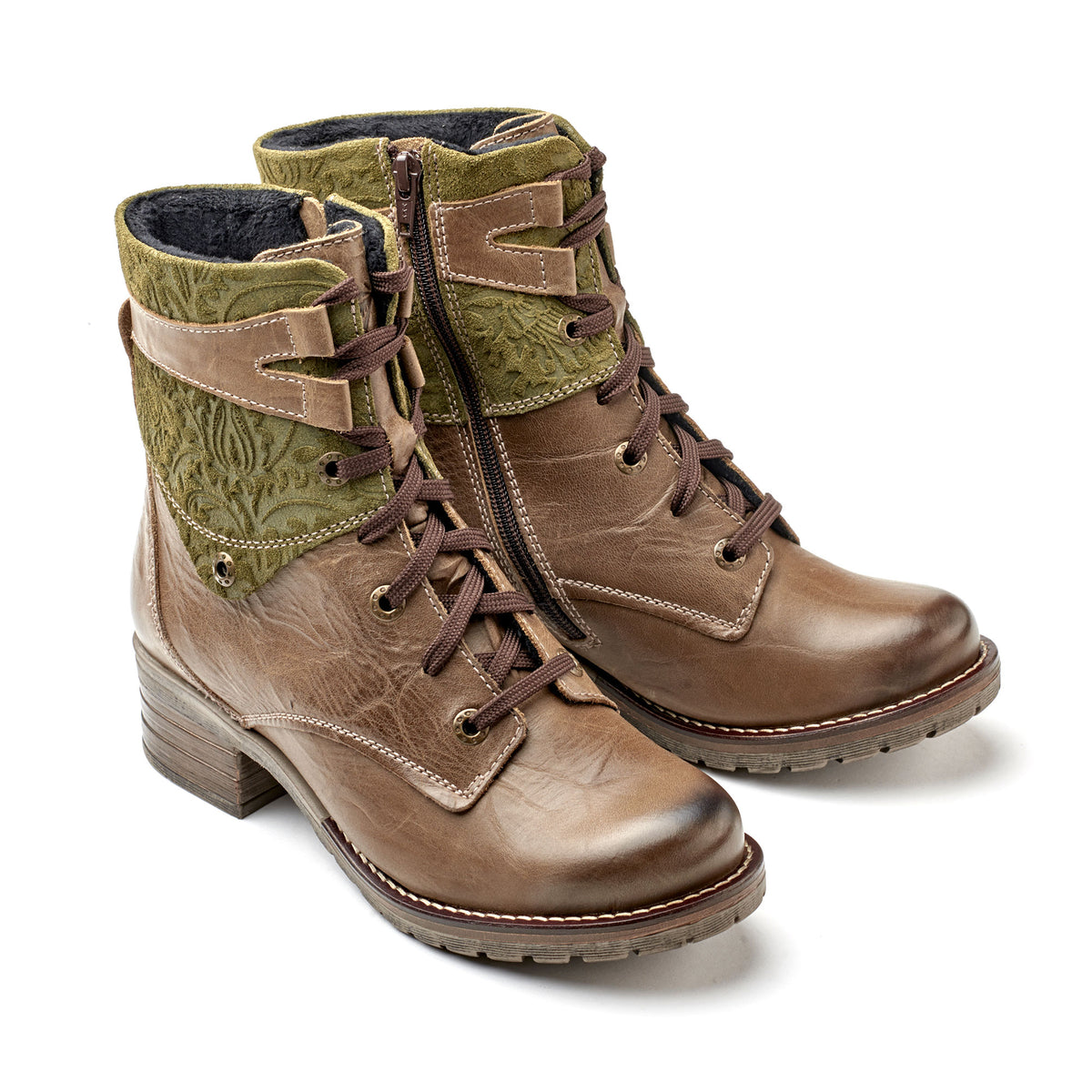 Kara Scrunched Leather & Printed Suede Boot