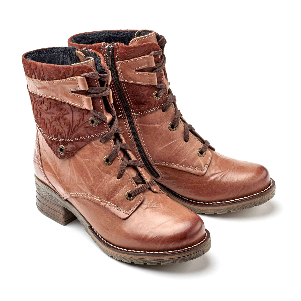 Kara Scrunched Leather & Printed Suede Boot