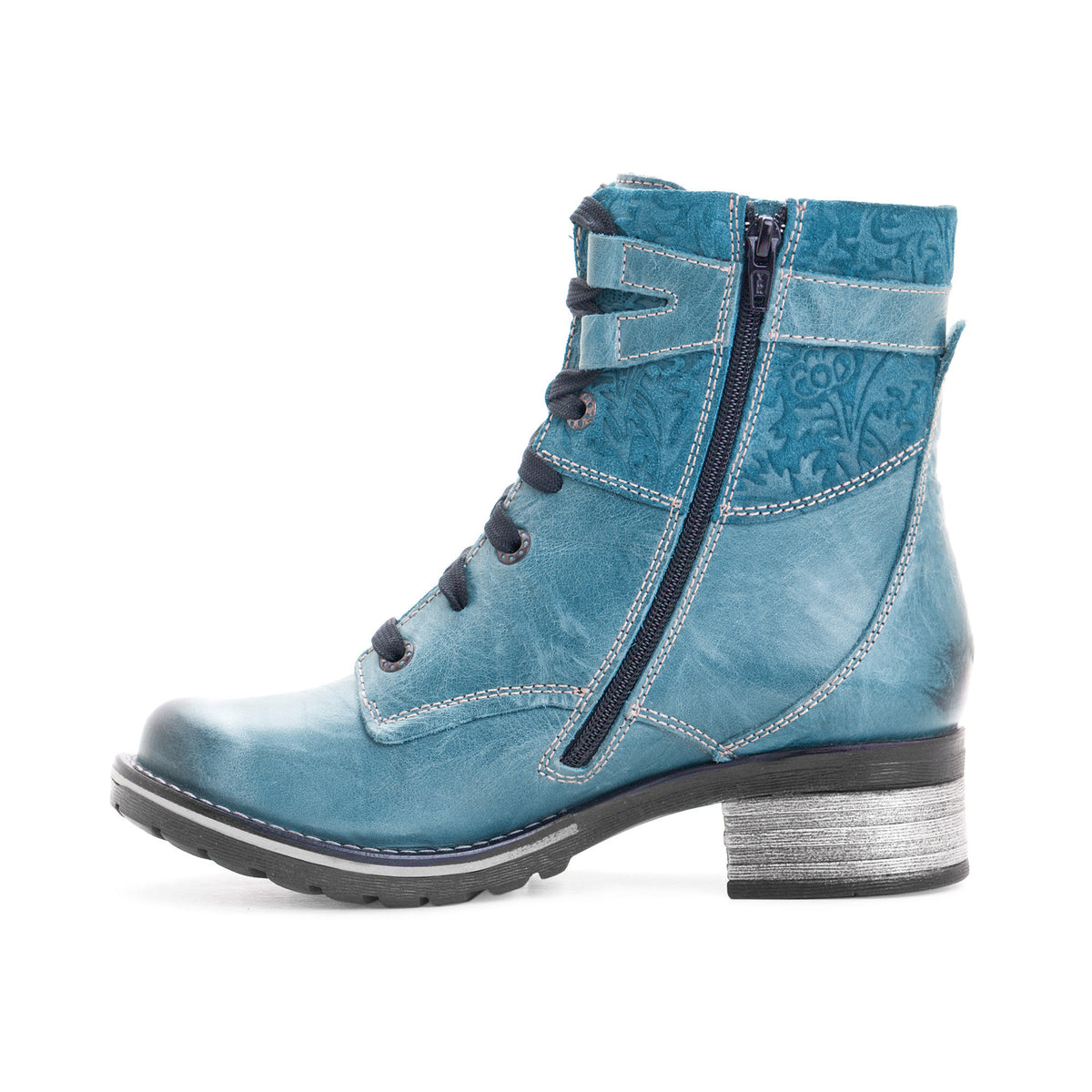 Kara Scrunched Leather & Printed Suede Boot