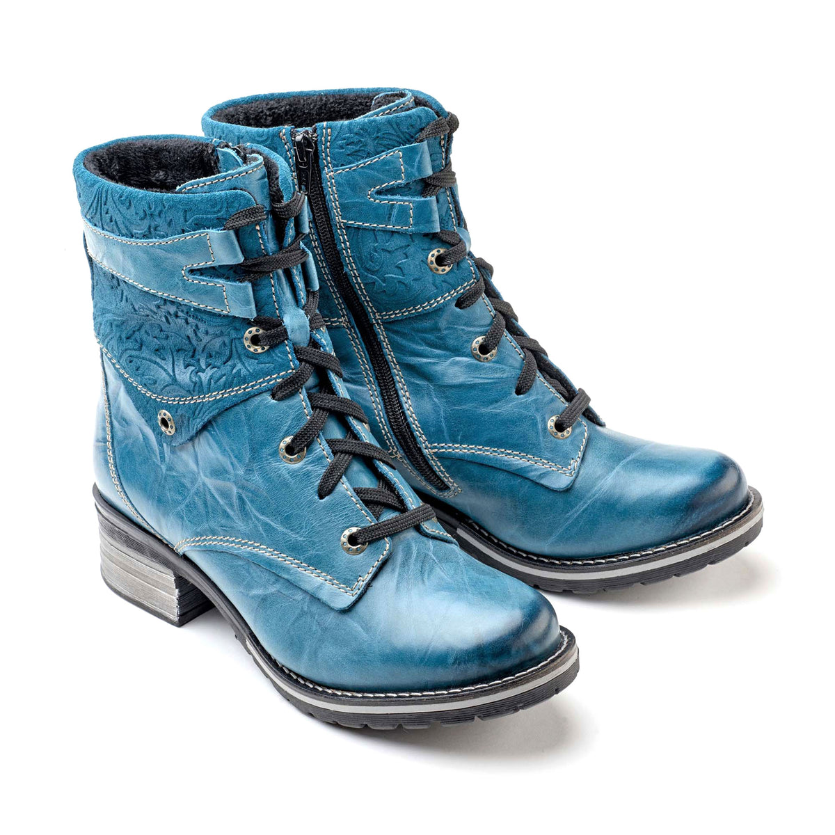 Kara Scrunched Leather & Printed Suede Boot