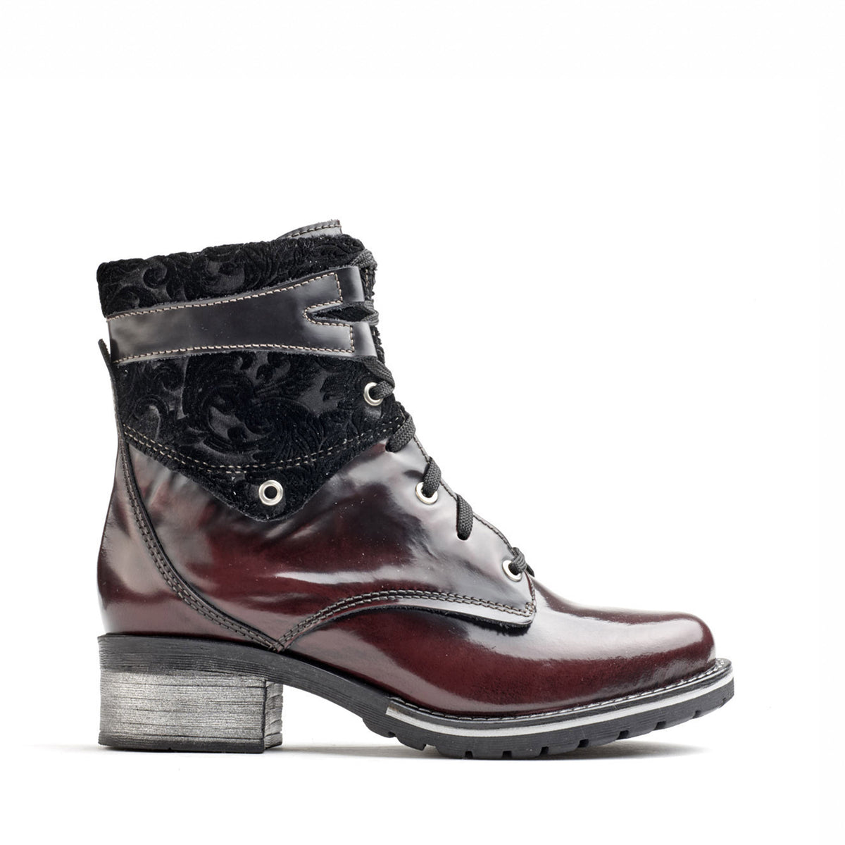 Kara Leather & Velvet Boot