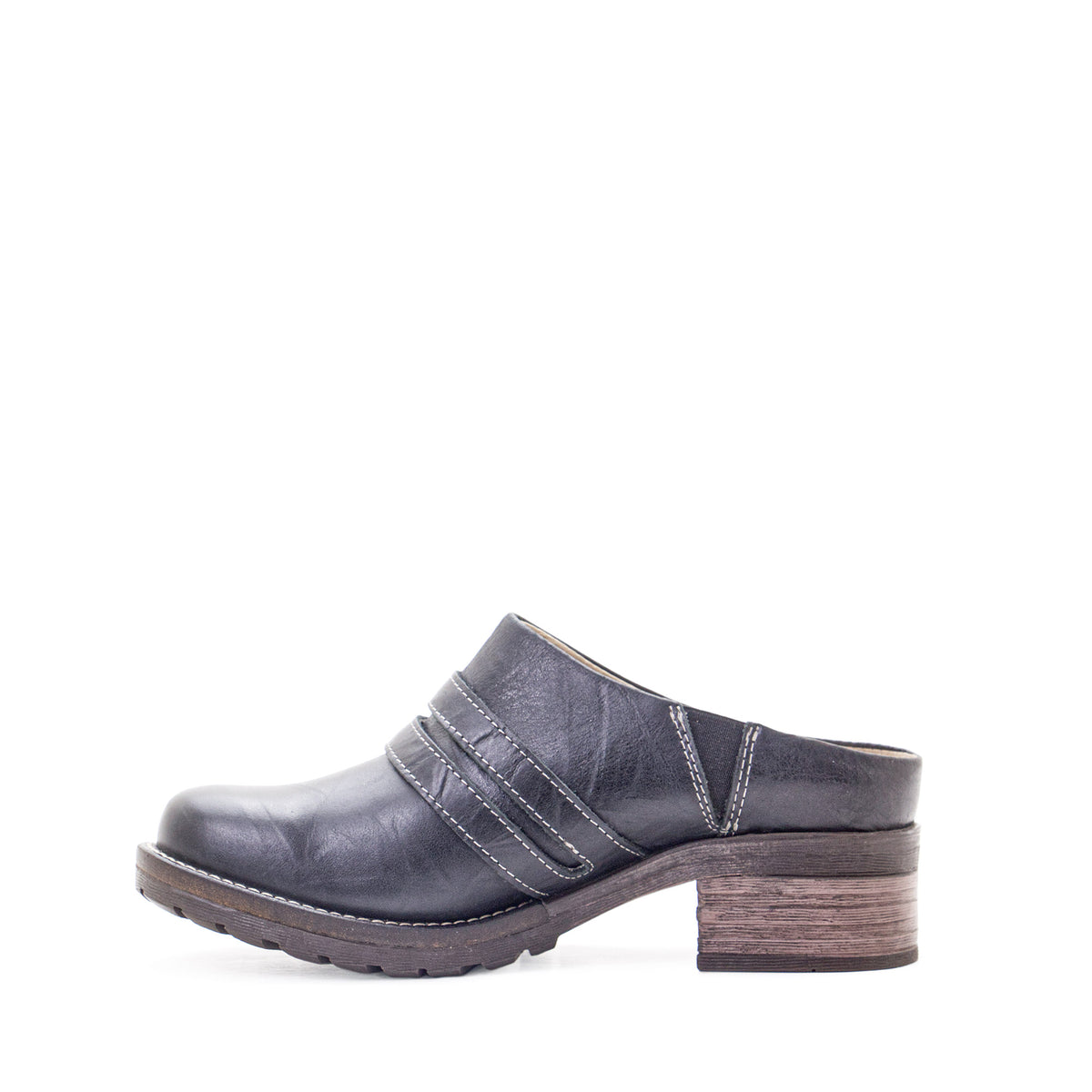 Karina Scrunched Leather Clog Mule