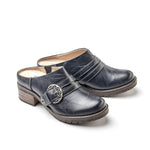 Karina Scrunched Leather Clog Mule