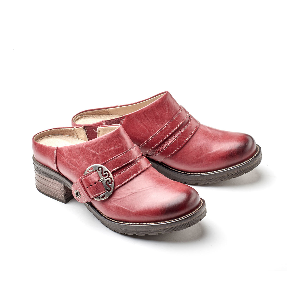 Karina Scrunched Leather Clog Mule