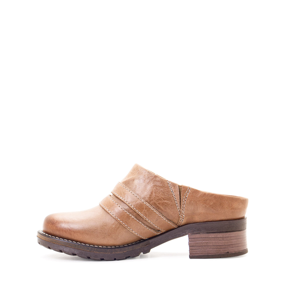Karina Scrunched Leather Clog Mule