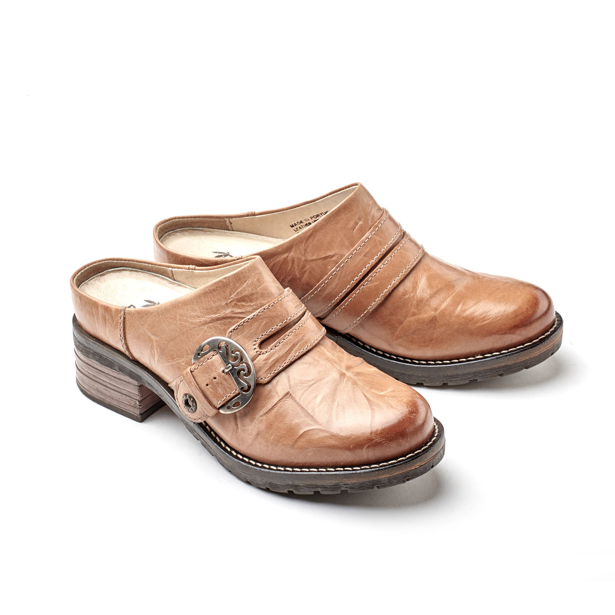 Karina Scrunched Leather Clog Mule
