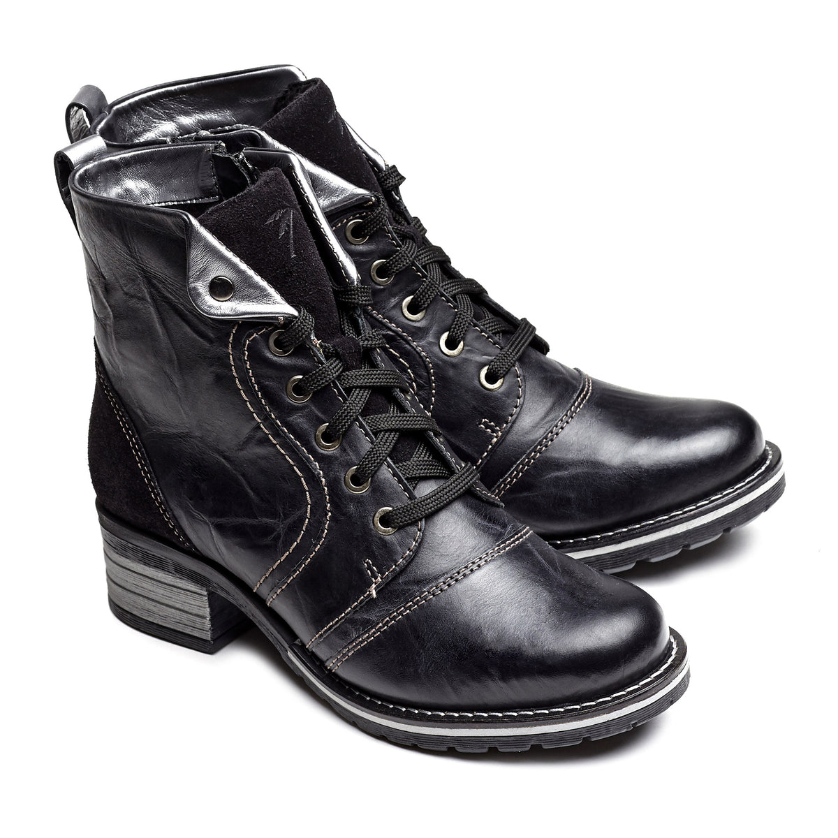 Karissa Scrunched Leather & Suede Boot