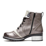Karissa Burel Scrunched Leather & Suede Boot