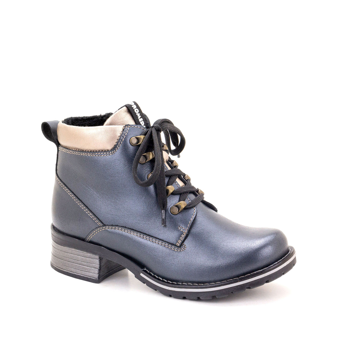 Karolina Metallic Leather Lace-Up Bootie