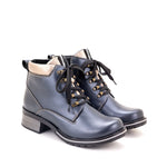 Karolina Metallic Leather Lace-Up Bootie