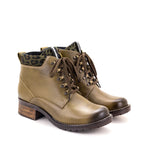 Karolina Metallic Leather Lace-Up Bootie