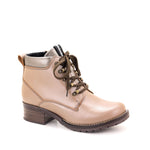 Karolina Metallic Leather Lace-Up Bootie