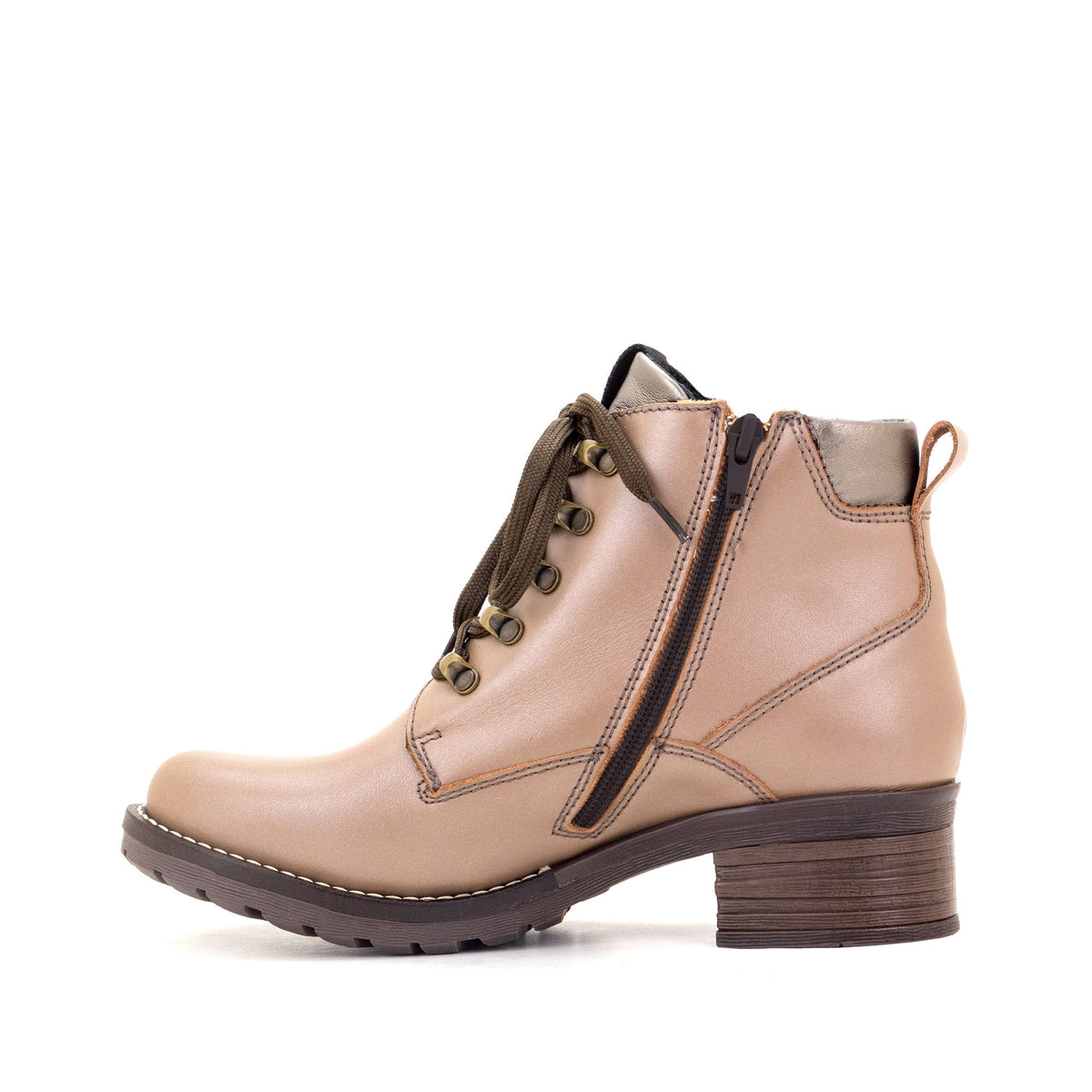 Karolina Metallic Leather Lace-Up Bootie