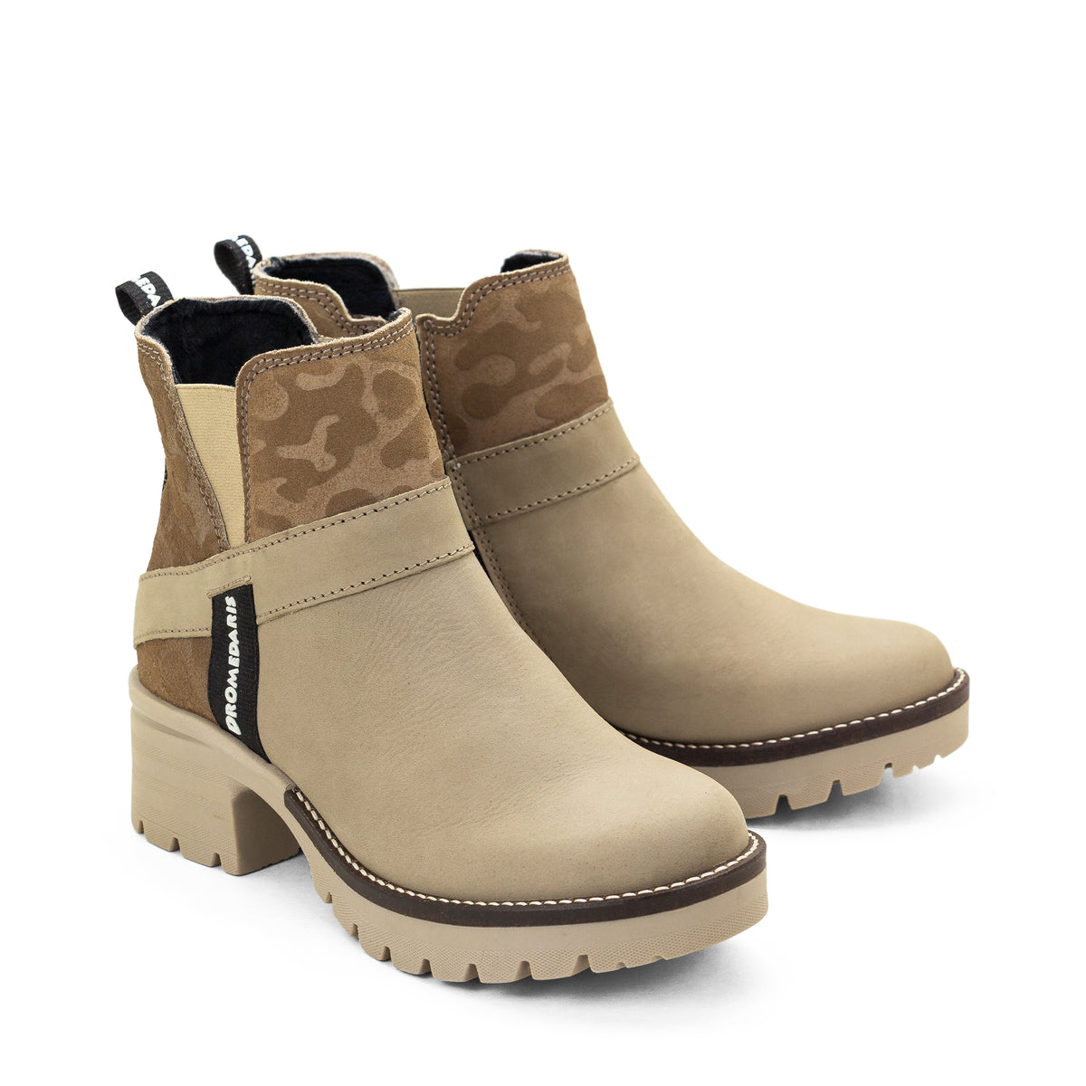 Katniss Nubuck Leather & Camo Boot