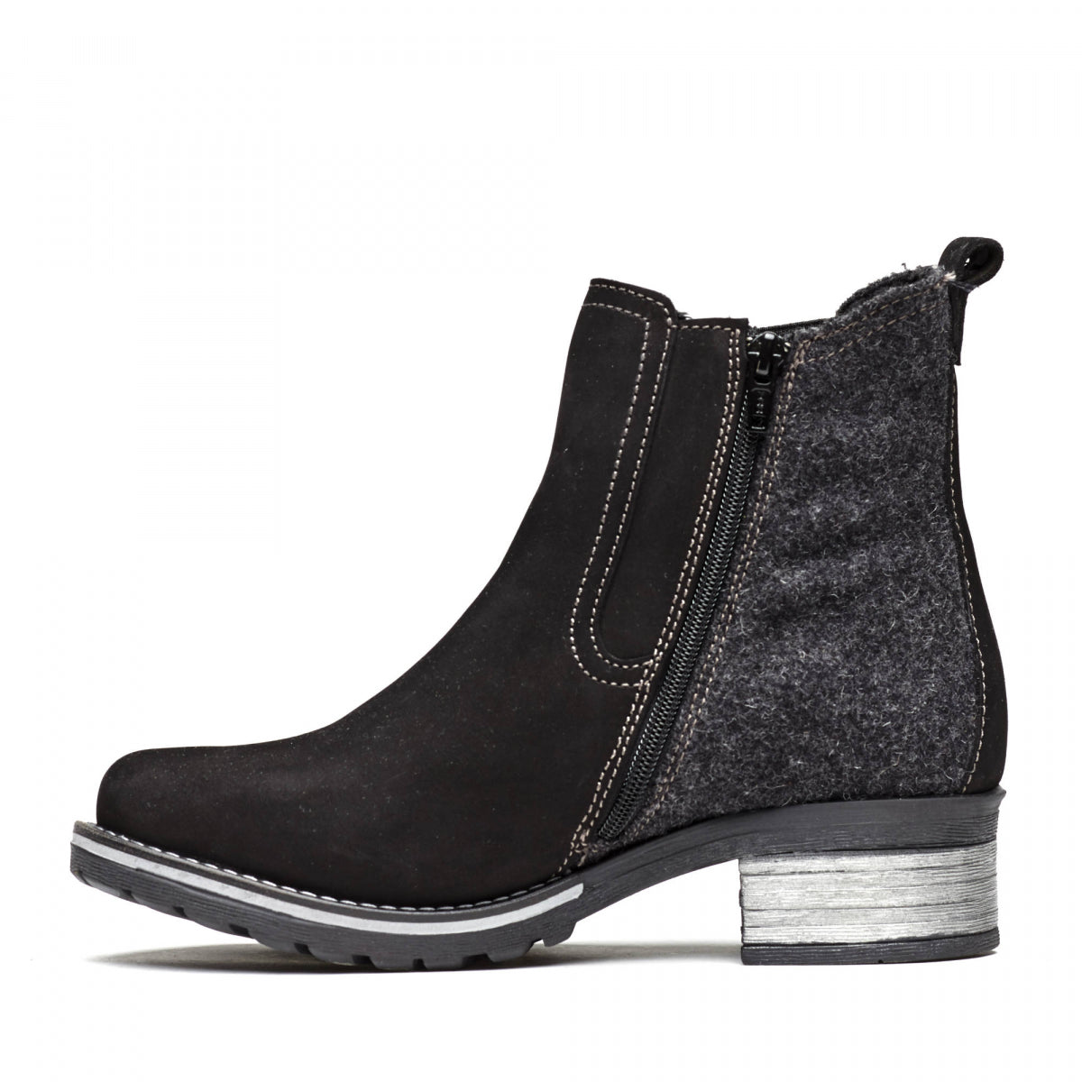 Kourtney Nubuck & Burel Wool Chelsea Boot